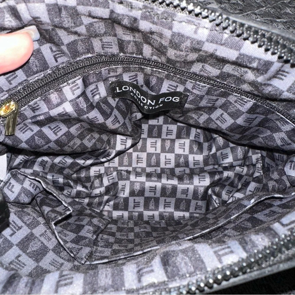 London Fog Ellie Monogram Cosmetic Clutch Brown Quiet Luxury Chic NWT